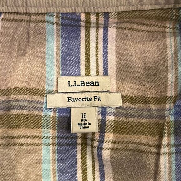 L.L. Bean Khaki Flannel Lined Cargo Pants Size 16 - Picture 4 of 5